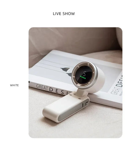 Handheld Fan Mini High-speed Digital Display Portable Desktop Usb Charging Hanging Camping Violent Turbo Fan Taj Home Store