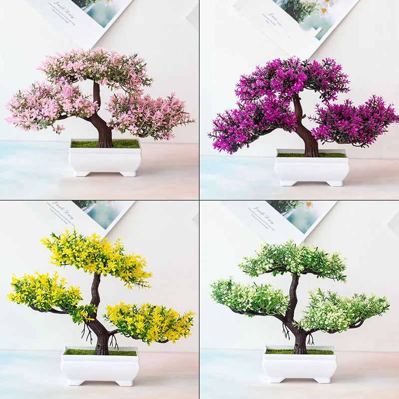 Artificial Plants Bonsai Small Tree Pot Fake Plant Flowers Potted Ornaments For Home Room Table Decoration Hotel Garden Decor Taj Home Store