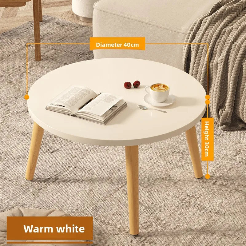 Small Table, Bedroom, Light Luxury Table, Modern Coffee Table, Living Room, Simple Small Round Table, Solid Wood Taj Home Store