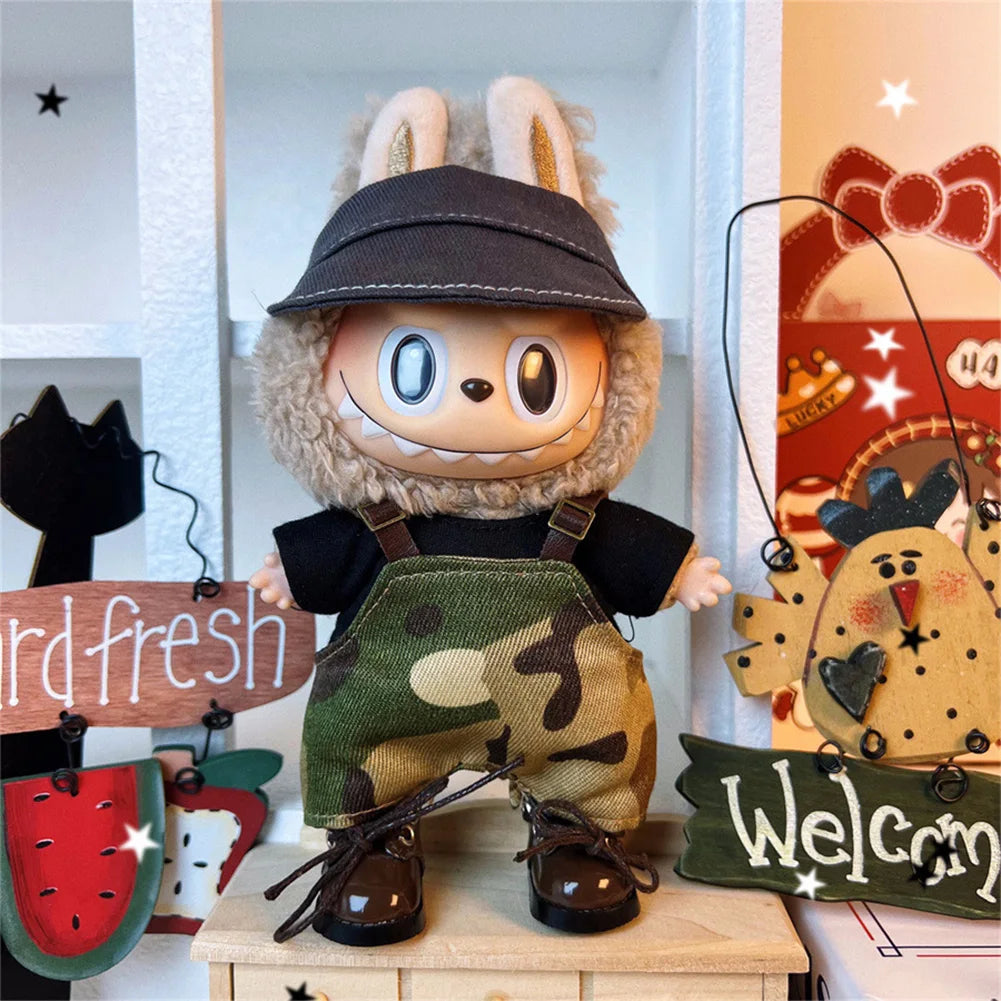 Mini Plush Doll Clothes Outfit Accessories for Korea Kpop Exo 17cm Labubu Idol V1 V2 Fashion Sports Leisure Suit Clothing Taj Home Store