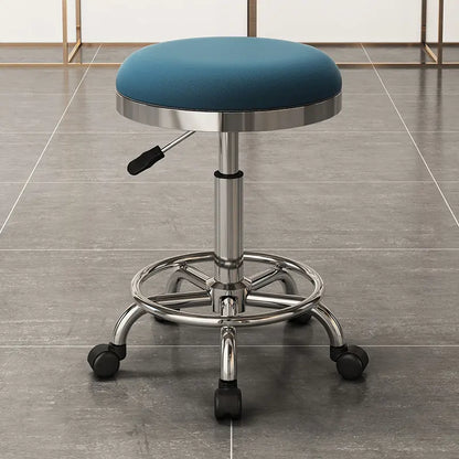 Height-adjustable Round Stools with Swivel Casters Barber&