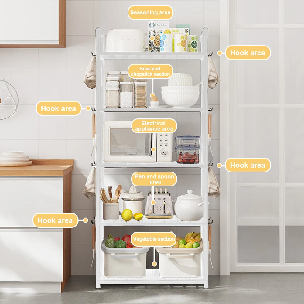 5 Tier Shelving Unit Adjustable Storage Shelf 66 Lbs Capacity Standing Shelf for Kitchen Pantry Closet Bathroom Laundry Garage Taj Home Store