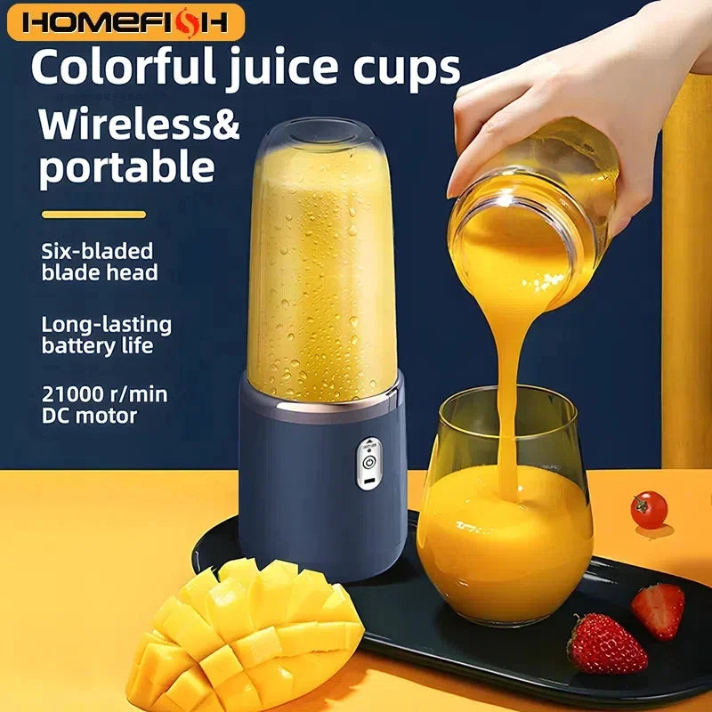 Portable Blender Bottle Electric 6 Blades Multifunction Juice Blender Fresh Juice Smoothie Blender Ice CrushCup Food Processor Taj Home Store