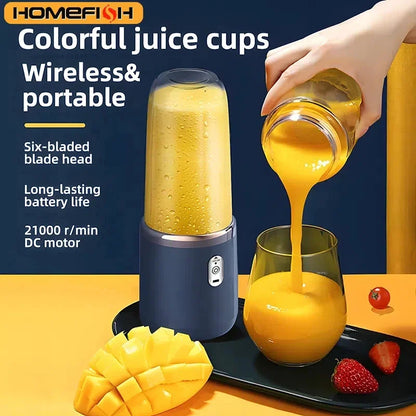 Portable Blender Bottle Electric 6 Blades Multifunction Juice Blender Fresh Juice Smoothie Blender Ice CrushCup Food Processor Taj Home Store