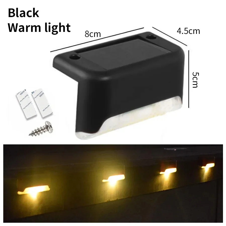LED Solar Deck Lights Outdoor Solar Light Waterproof Solar Stairs Light Garden Decoration Patio Fence Step Yard Outside Lighting