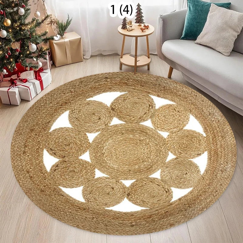 Circular Carpet, Bohemian Floor Mat, Entrance Carpet, Rural Bohemian Home Decor Floor Mat  Living Room Decoration Carpet Bedroom Taj Home Store
