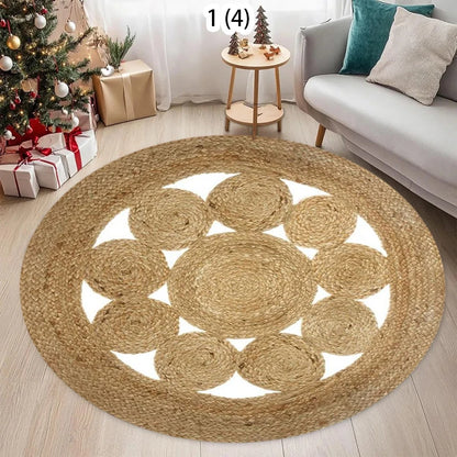 Circular Carpet, Bohemian Floor Mat, Entrance Carpet, Rural Bohemian Home Decor Floor Mat  Living Room Decoration Carpet Bedroom Taj Home Store