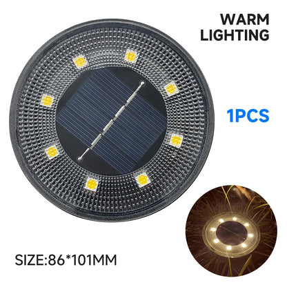 IP68 Waterproof LED Outdoor Solar Power Ground Light Lighting Control Path Deck Lights Yard Driveway Lawn Garden Decoration Lamp Taj Home Store