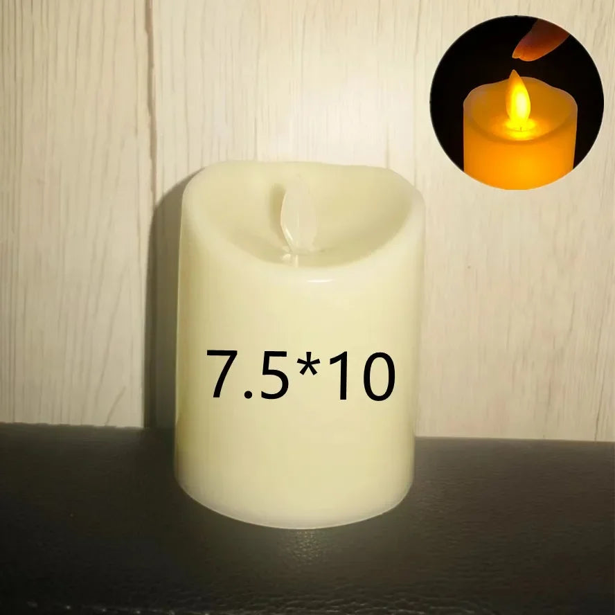 LED Flameless Flickering Candles Lamp Home Decoration Battery Powered Candles for Wedding Decor Birthday Party Supplies Warm Taj Home Store