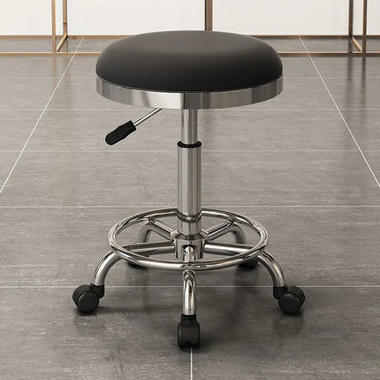 Height-adjustable Round Stools with Swivel Casters Barber&