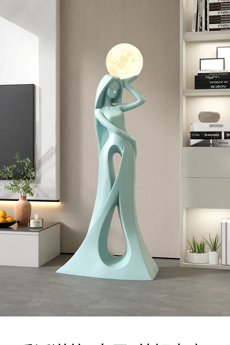 Home Decor Ladies Statue Living Room Large Floor Sofa TV Cabinet Modern Interior Soft Decoration Light Luxury Housewarming Gift Taj Home Store