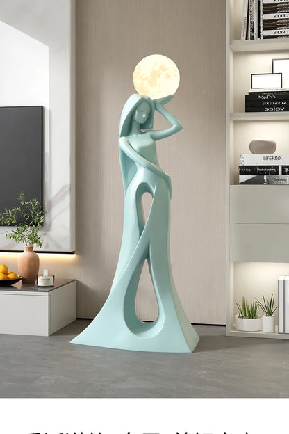 Home Decor Ladies Statue Living Room Large Floor Sofa TV Cabinet Modern Interior Soft Decoration Light Luxury Housewarming Gift Taj Home Store