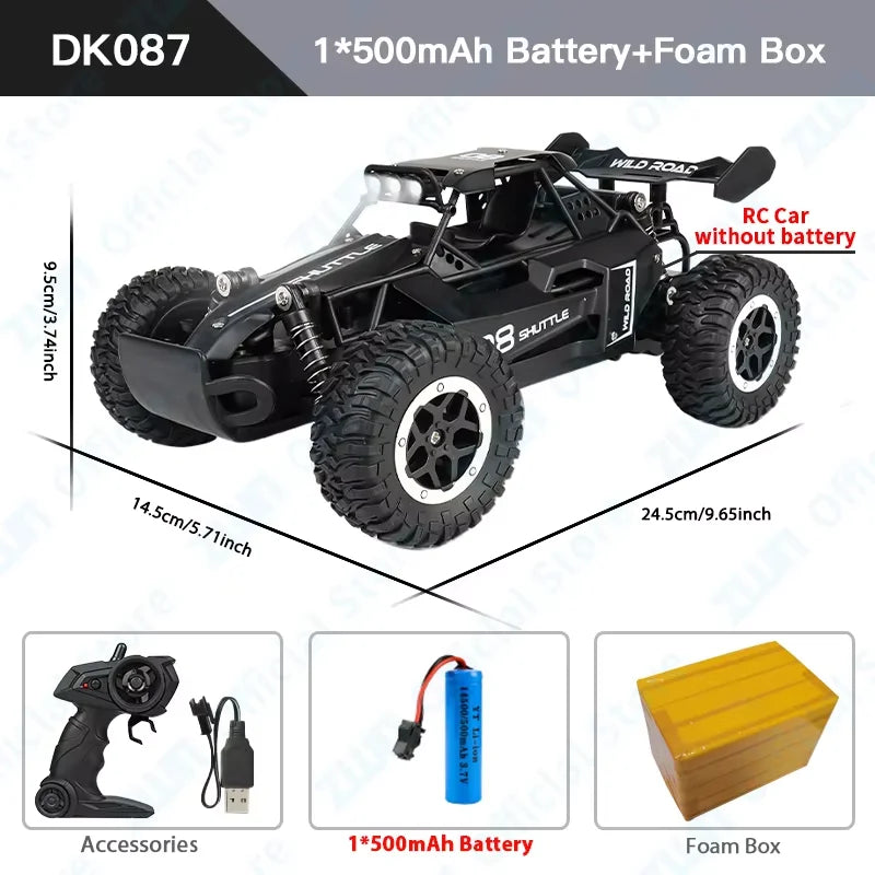 ZWN 1:12 1:16 20KM/H RC Car With LED Lights 2.4G Alloy Off-Road High Speed Vehicle Remote Control Cars Toys for Children Gifts Taj Home Store