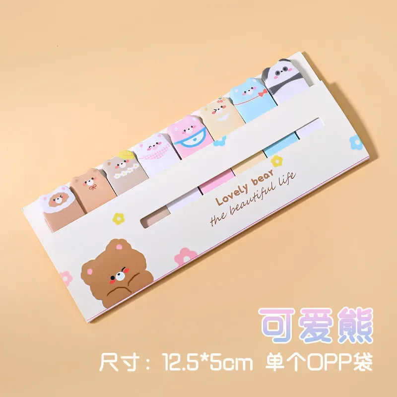 Creative Cute Cartoon Animal Index Stickers Stationery Notebook High Appearance Convenience Stickers Student Supplies Taj Home Store
