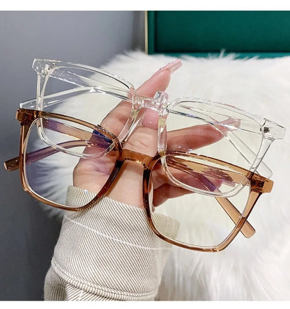 Myopia Glasses, Stylish Retro Square Style For Both Men And Women, Trendy For Students, Plain Face Makeup Style.15951 Taj Home Store