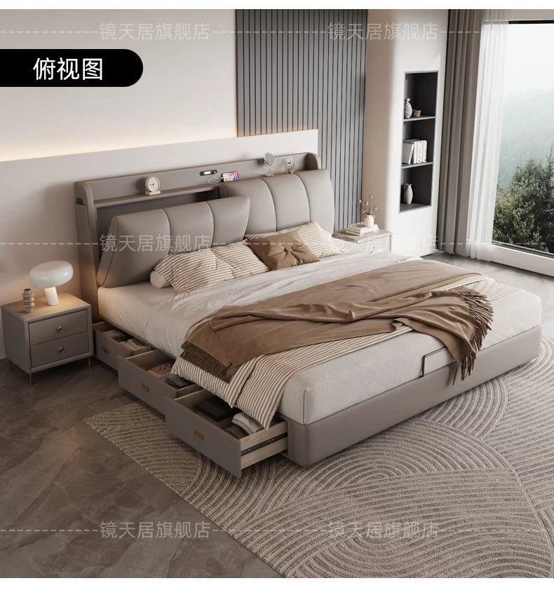 Bedroom Storage Bed Modern Corium Wedding Luxury Bed Corium Double Recamaras Matrimoniales Completas Muebles Home Furniture Taj Home Store