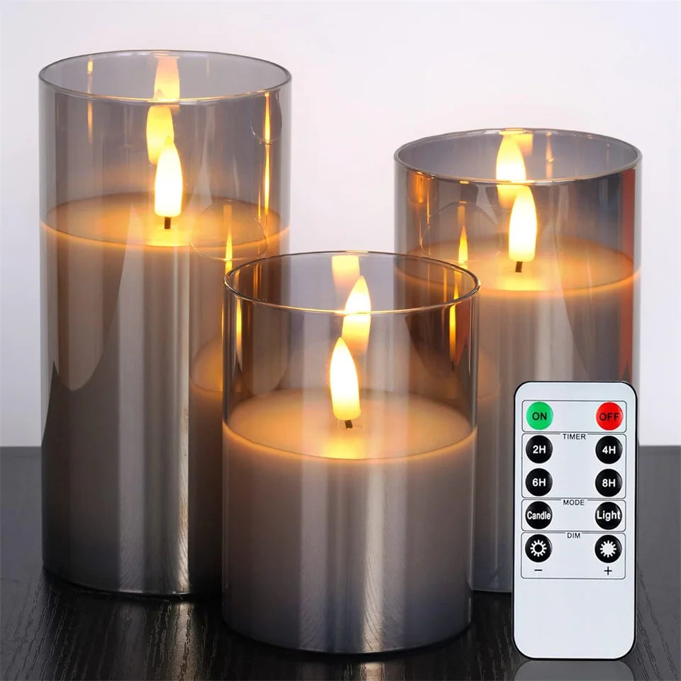 Battery Operated LED Flameless Candles with Remote and Timer Real Wax Candles Flickering Light for Wedding Home Party Decor Taj Home Store