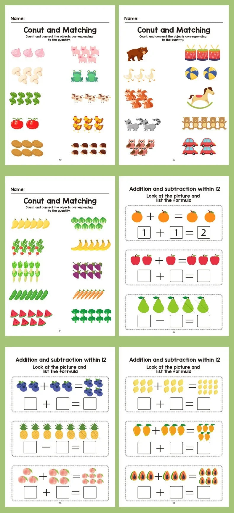 Math Fill-In-The-Blank Workbook for Toddlers, Early Education Logic Thinking Training, Fun Math Pattern Recognition Practice Boo Taj Home Store