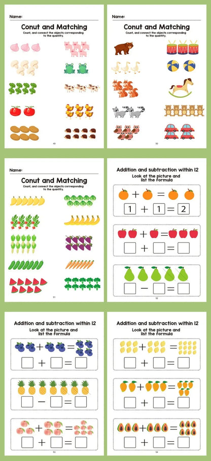 Math Fill-In-The-Blank Workbook for Toddlers, Early Education Logic Thinking Training, Fun Math Pattern Recognition Practice Boo Taj Home Store