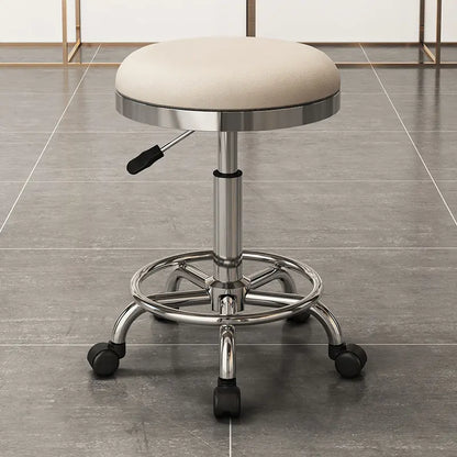 Height-adjustable Round Stools with Swivel Casters Barber&