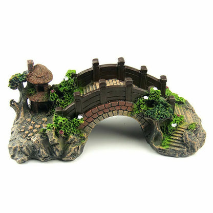 Aquarium Accessories Arbor Tree Plant Fake Landscaping Fish Tank Ornament Artificial Bridge Rockery Resin Aquarium Ornaments Taj Home Store