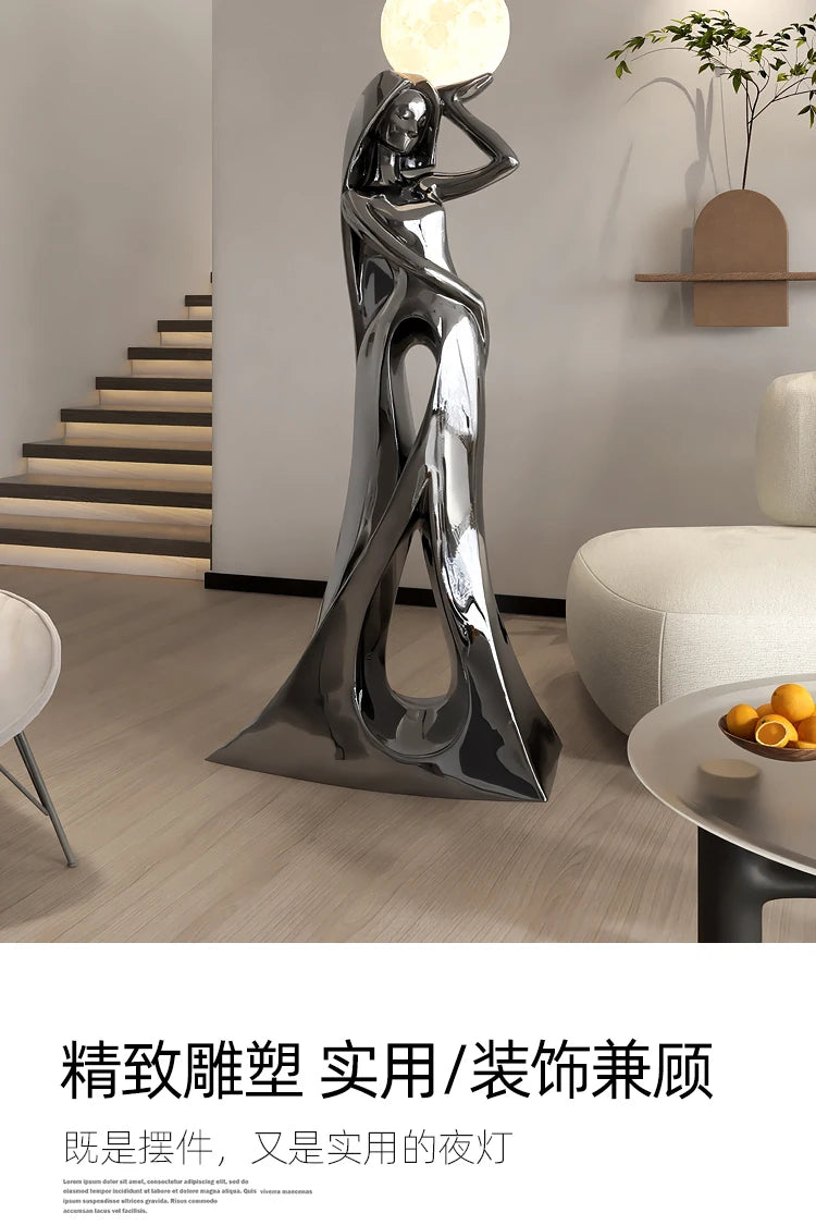 Home Decor Ladies Statue Living Room Large Floor Sofa TV Cabinet Modern Interior Soft Decoration Light Luxury Housewarming Gift Taj Home Store