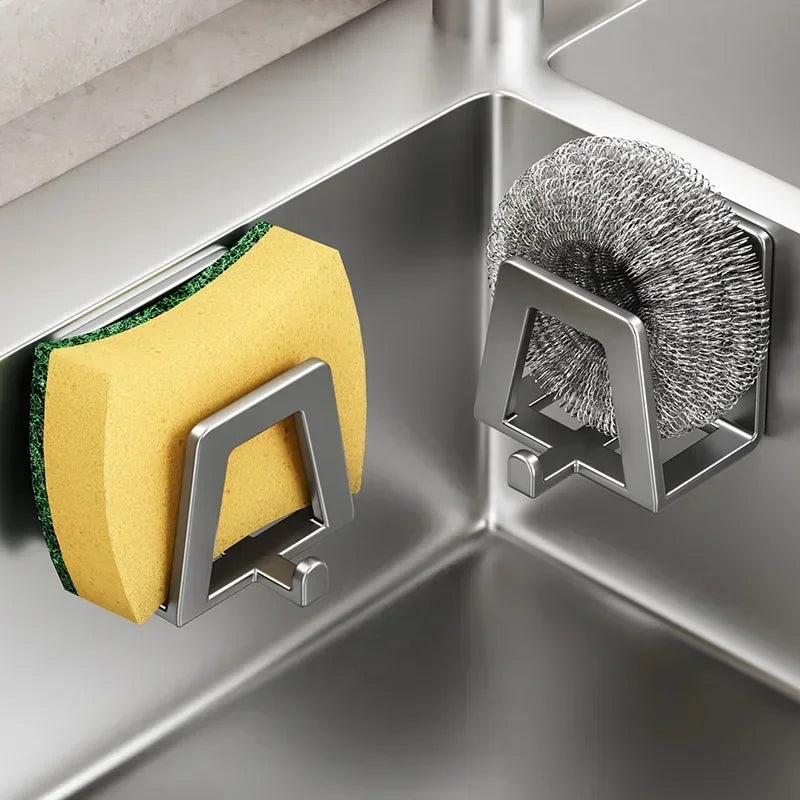 4/1pcs Stainless Steel Sponge Holder Self Adhesive Sink Drain Drying Sponges Racks Shelf Kitchen Storage Wall Holders Organizer Taj Home Store