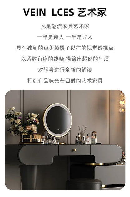 Bedroom Dressing Table Dresser Desks Makeup Mirror Storage Cabinet Light Luxury Premium Vanity Desk Toiletries Tables Furniture Taj Home Store