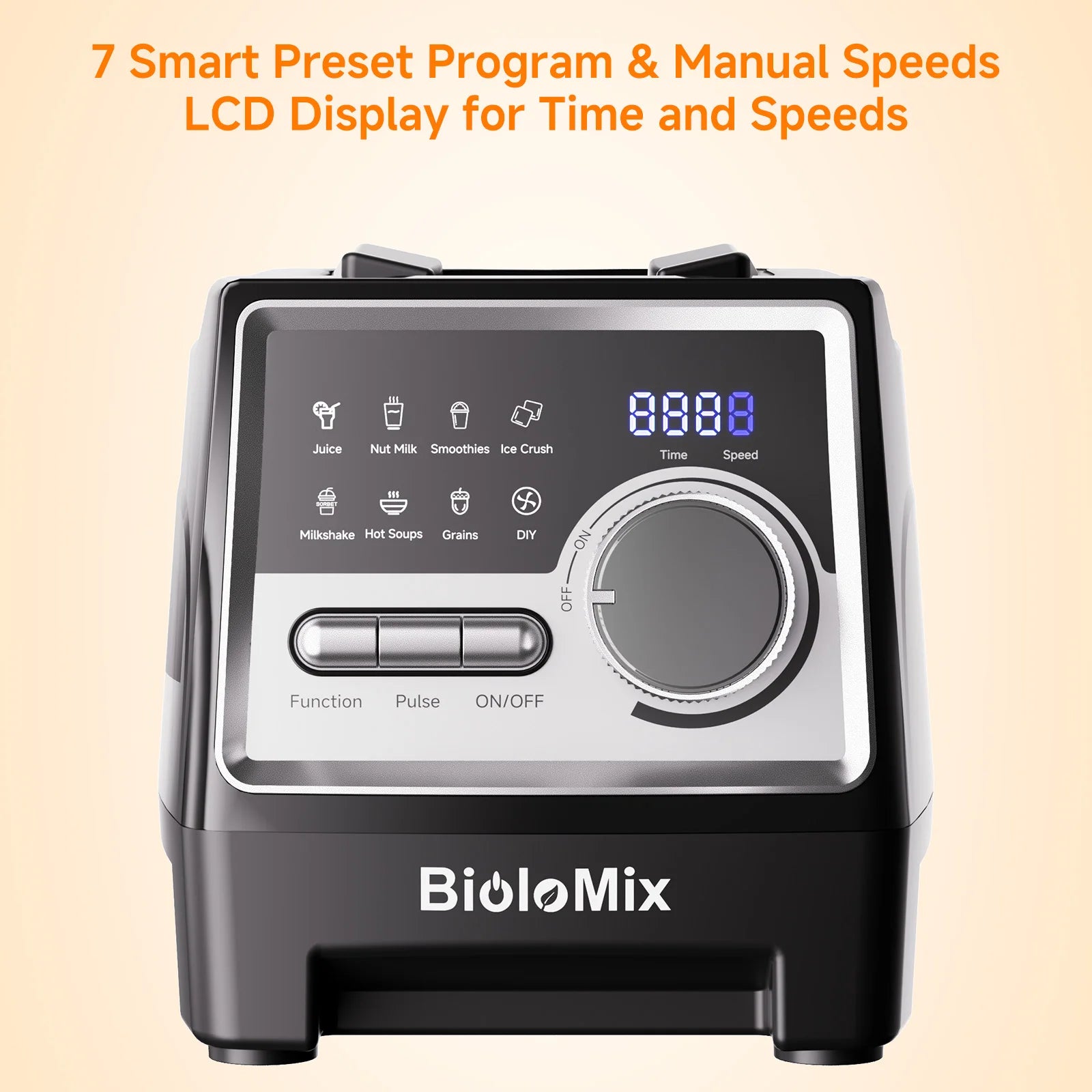 BioloMix 1500W Professional Blender With 2.6L BPA Free Jar With 6 Blades, 7 Preset Program for Smoothies, Shakes, Nut Milk Taj Home Store