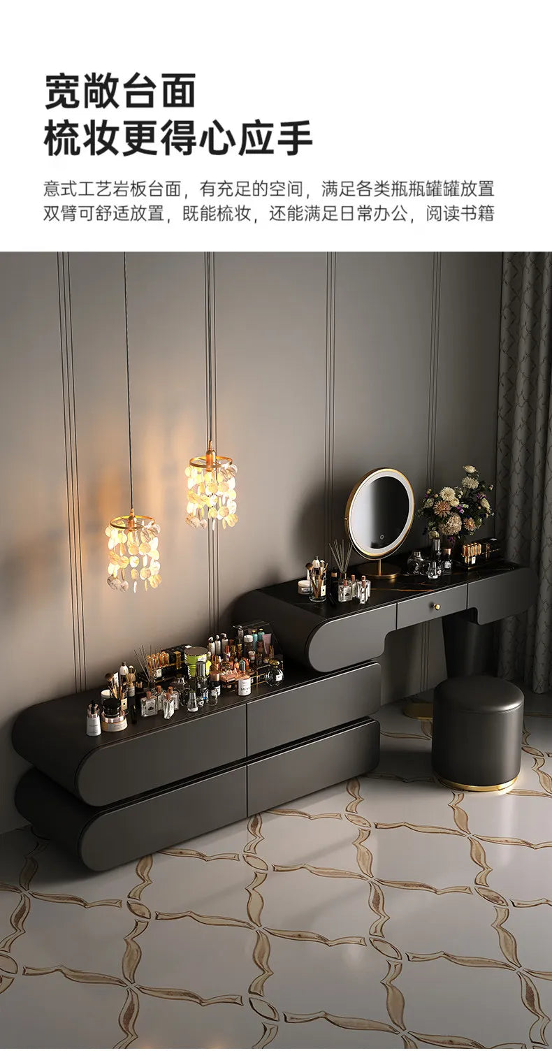 Bedroom Dressing Table Dresser Desks Makeup Mirror Storage Cabinet Light Luxury Premium Vanity Desk Toiletries Tables Furniture Taj Home Store