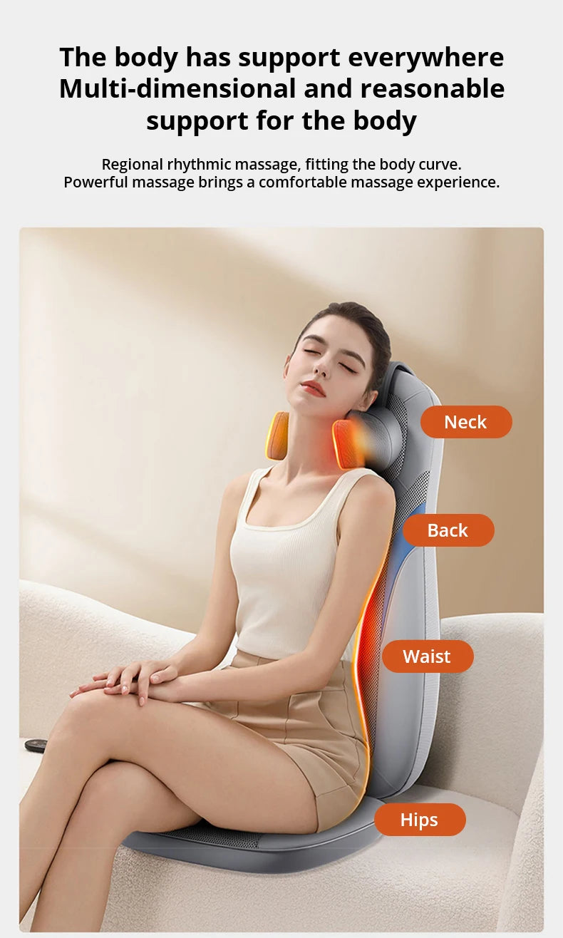 3D Multifunctional Waist and Back Massage Chair Shoulder and Cervical Kneading Tuina Hips Vibration Full Body Massager Taj Home Store