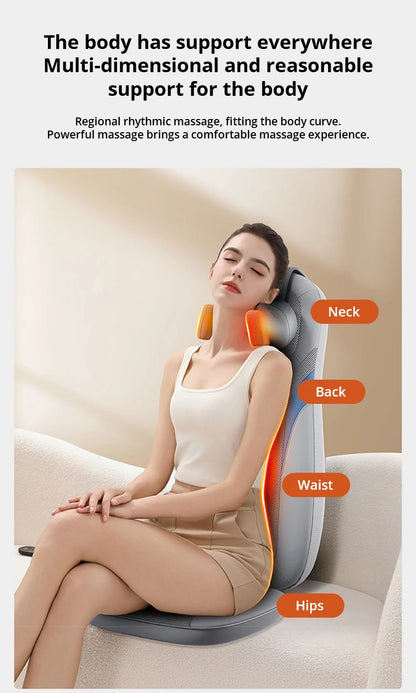 3D Multifunctional Waist and Back Massage Chair Shoulder and Cervical Kneading Tuina Hips Vibration Full Body Massager Taj Home Store