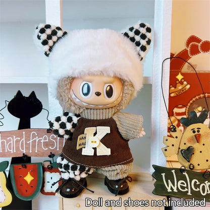 Mini Plush Doll Clothes Outfit Accessories for Korea Kpop Exo 17cm Labubu Idol V1 V2 Fashion Sports Leisure Suit Clothing Taj Home Store