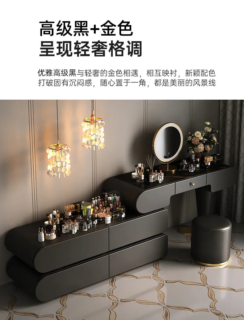 Bedroom Dressing Table Dresser Desks Makeup Mirror Storage Cabinet Light Luxury Premium Vanity Desk Toiletries Tables Furniture Taj Home Store