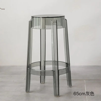Chic Transparent Acrylic Bar Stool Modern Fashion High Seat Simple Plastic Bar Stool Design Taj Home Store