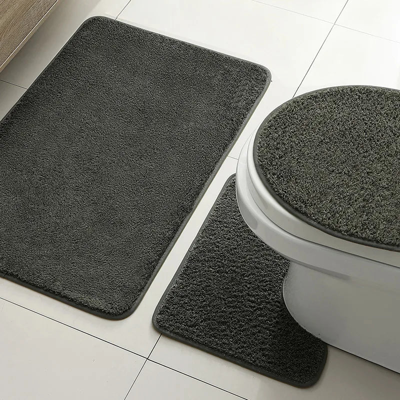 Bathroom Carpet 3-Piece Set Soft, Absorbent, Non-Slip, Microfiber Toilet Mat, U-Shaped Foot Pad Taj Home Store