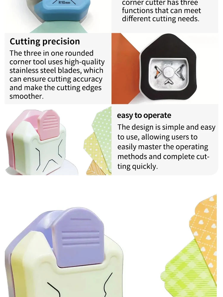 Three-in-one Corner Rounders Corner Embosser Corner Cutter, DIY Photo Card Business Card Cutter round Cutter Paper Cutter Taj Home Store