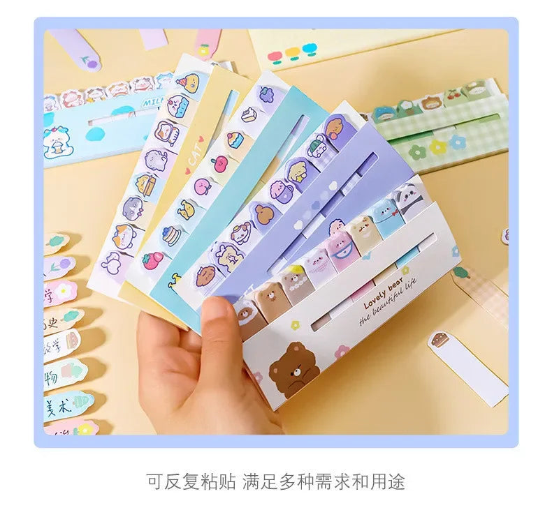 Creative Cute Cartoon Animal Index Stickers Stationery Notebook High Appearance Convenience Stickers Student Supplies Taj Home Store
