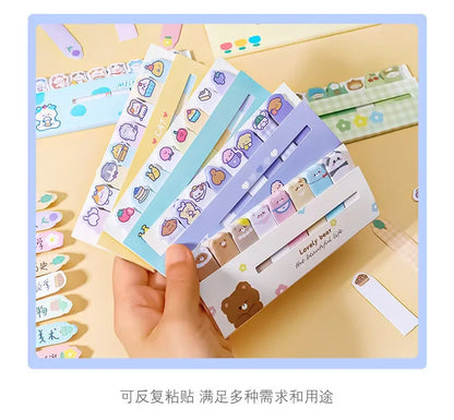 Creative Cute Cartoon Animal Index Stickers Stationery Notebook High Appearance Convenience Stickers Student Supplies Taj Home Store