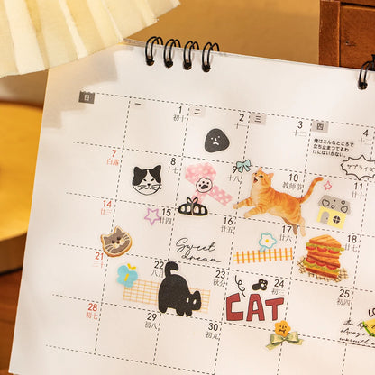 20pcs Corner Cats PET Square Sticker Book for Journal Scrapbooking Planner Decoration Waterproof Cute Animal Stickers, Mr. Paper Taj Home Store