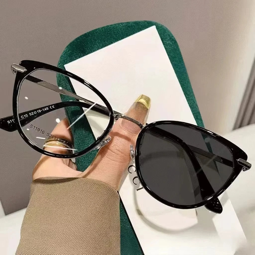 2025 Fashion Cat Eye Photochromic Myopia Glasses for Women Outdoor Color Changing UV Protection Sunglasses Near Sight Eyeglasses Taj Home Store