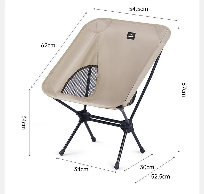 Naturehike Chair Foldable Chair Camping Lightweight Khaki Picnic BBQ Fishing Widen Chairs Outdoor Equipment Portable Taj Home Store