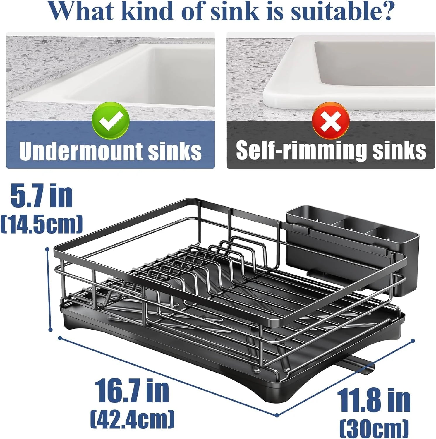 Dish Drying Rack for Kitchen Counter Large Dish Rack with Drainboard Rustproof Dish Drainer with Utensil Holder for Sink Taj Home Store