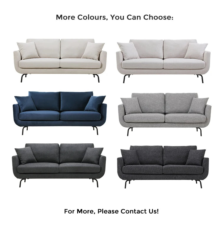 Furniture White Living Room 2 Seater Modern Nordic Scandinavian Upholstery Small Comfy High Quality Taj Home Store