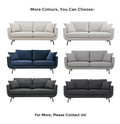 Furniture White Living Room 2 Seater Modern Nordic Scandinavian Upholstery Small Comfy High Quality Taj Home Store