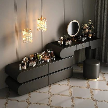 Bedroom Dressing Table Dresser Desks Makeup Mirror Storage Cabinet Light Luxury Premium Vanity Desk Toiletries Tables Furniture Taj Home Store