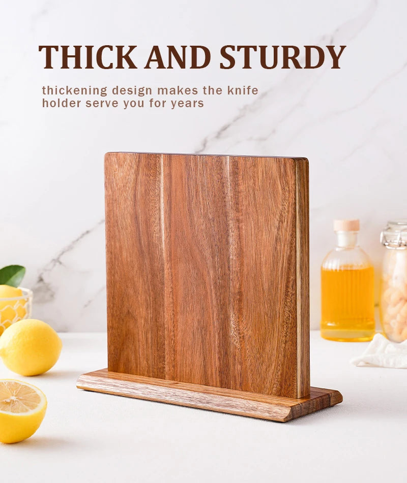 New Acacia Wood Home Kitchen Magnetic Knife Block Holder Rack Magnetic Stands with Strong Enhanced Magnets Taj Home Store
