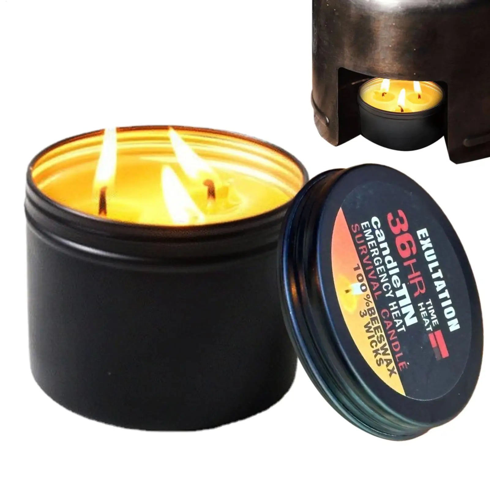 Power Outage Candles Unscented Candles with Jar 36 Hours Long Burning 3-Wick Lamp for Home Outdoor Activities Survival Fishing Taj Home Store