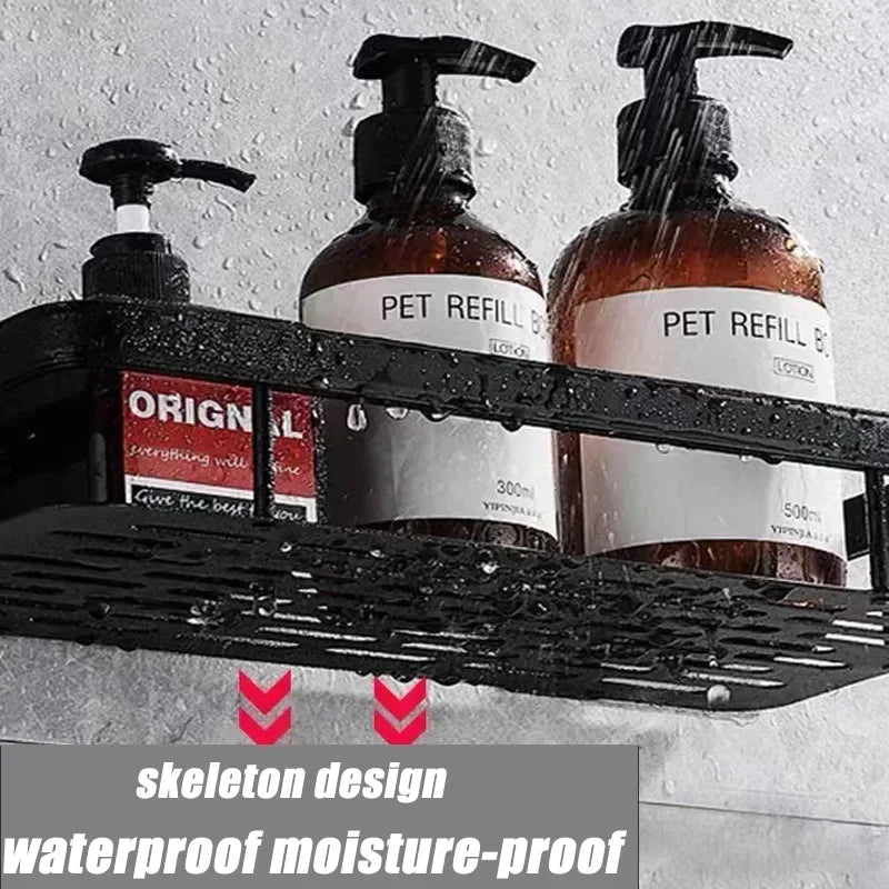 Bathroom Shelf Kitchen Storage Organizer Aluminum Alloy Shampoo Rack Shower Shelf Bathroom Accessories No Drill Shelf Taj Home Store