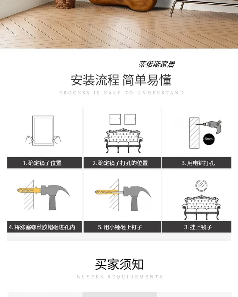 Irregular Makeup Mirror Aesthetic Art Modern Women Design Standing Mirror Macrame Cool Dekoracyjne Lustra House Accessories Taj Home Store